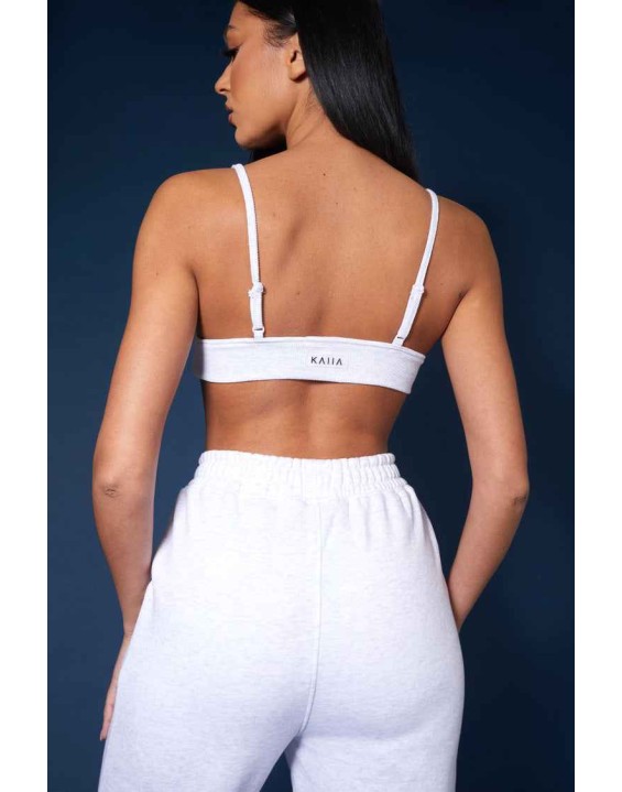 Triangle Ribbed Bralet Oatmeal Marl