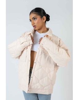 Onion Quilt Shacket Ecru