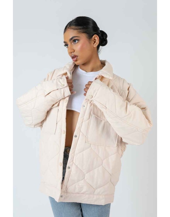 Onion Quilt Shacket Ecru