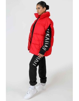 Longline Oversized Gilet Red