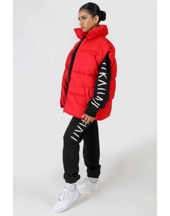 Longline Oversized Gilet Red