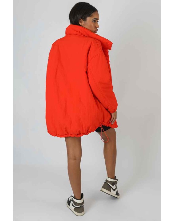 High Neck Puffer Jacket Orange