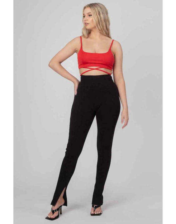 Strappy Tie Cropped Bralet Red