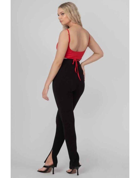 Strappy Tie Cropped Bralet Red