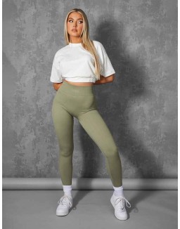 Elasticated Waist Cropped T-Shirt White