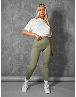 Elasticated Waist Cropped T-Shirt White