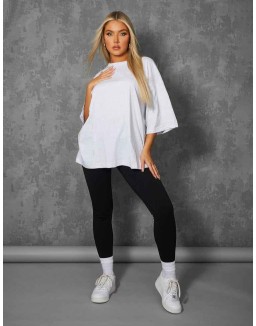 Exposed Seam Oversized T Shirt Oatmeal Marl