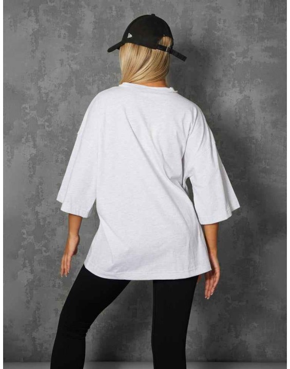 Exposed Seam Oversized T Shirt Oatmeal Marl