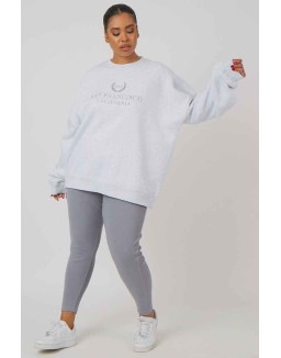Curve Thick Waistband Ribbed Leggings Grey