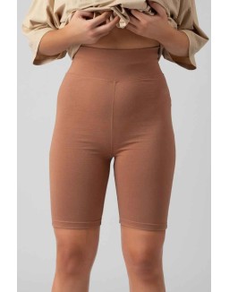 High Waisted Jersey Cycling Shorts Cinnamon