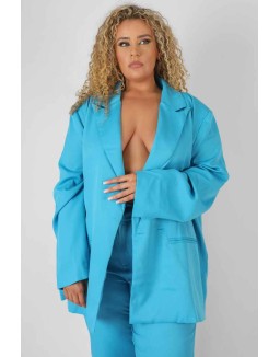 Curve Oversized Blazer Blue
