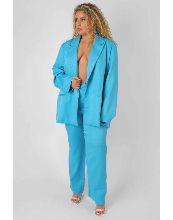 Curve Oversized Blazer Blue