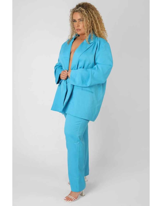 Curve Straight Leg Trouser Blue