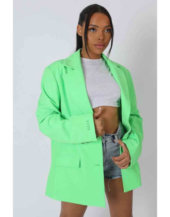 Oversized Masculine Blazer Jacket Green