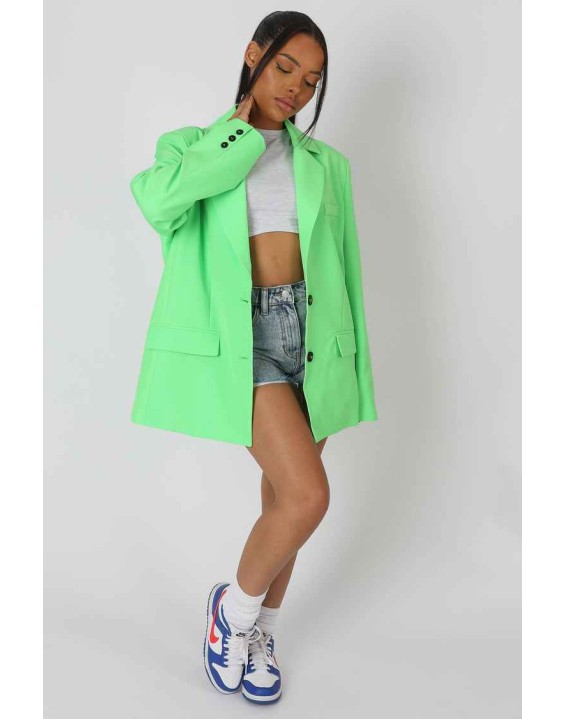 Oversized Masculine Blazer Jacket Green
