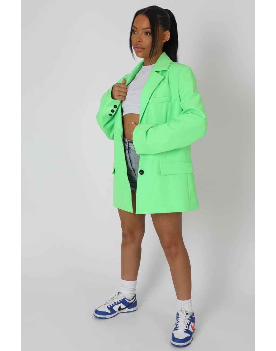 Oversized Masculine Blazer Jacket Green