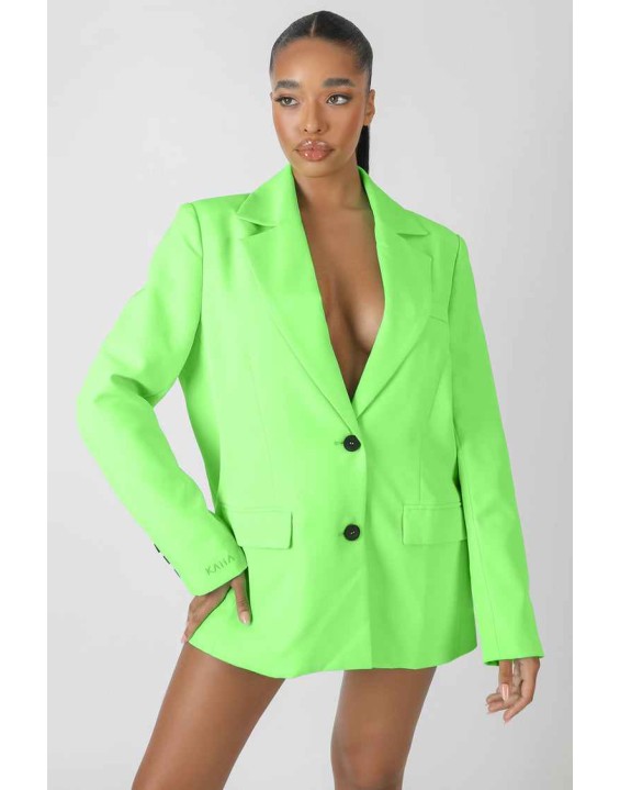 Oversized Masculine Blazer Jacket Green