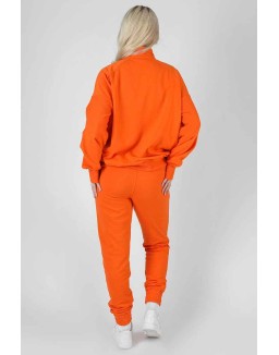 Universal Reverse Panel Half Zip Pullover Sweatshirt Orange