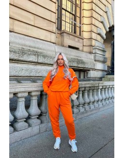 Reverse Panel Relaxed Joggers Orange