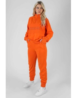 Reverse Panel Relaxed Joggers Orange
