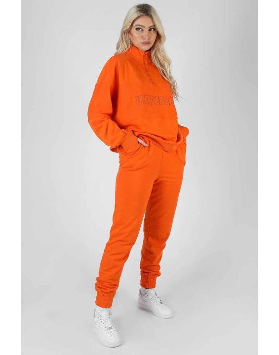 Reverse Panel Relaxed Joggers Orange