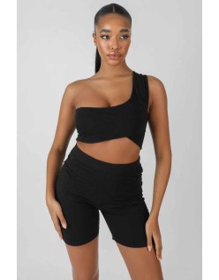 Asymmetric Bralet Black