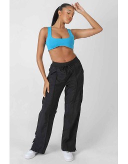 Underbust Detail Crop Top Blue