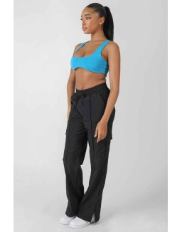 Underbust Detail Crop Top Blue