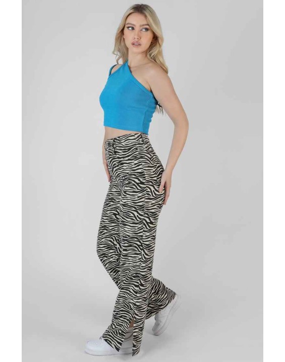 Asymmetric Strap Top Blue