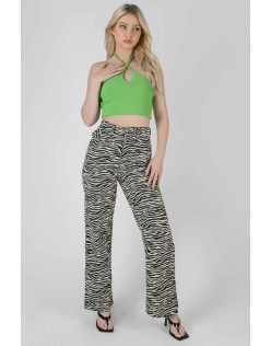Keyhole Strappy Crop Top Green