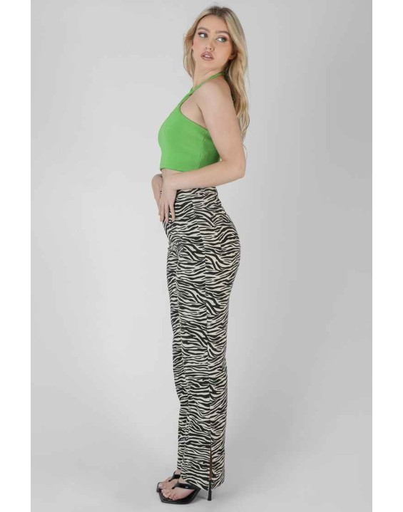 Keyhole Strappy Crop Top Green