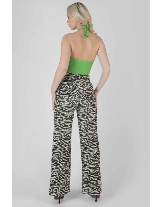 Keyhole Strappy Crop Top Green