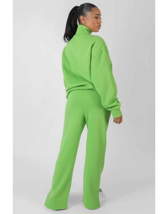 New York Split Hem Straight Joggers Green