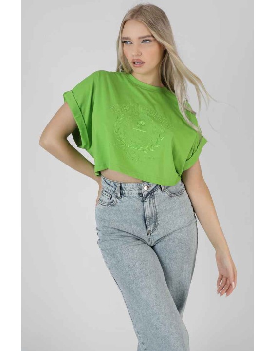 Boxy Oversized Cropped T-Shirt Green