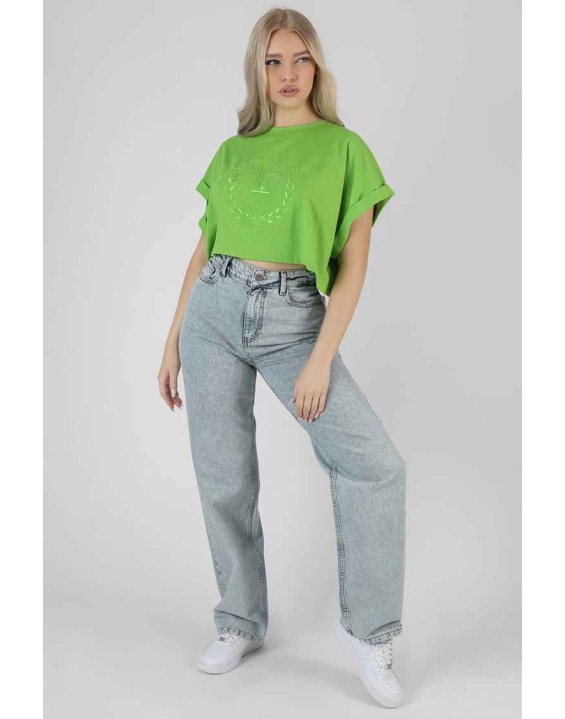 Boxy Oversized Cropped T-Shirt Green