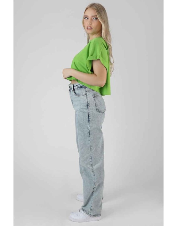 Boxy Oversized Cropped T-Shirt Green