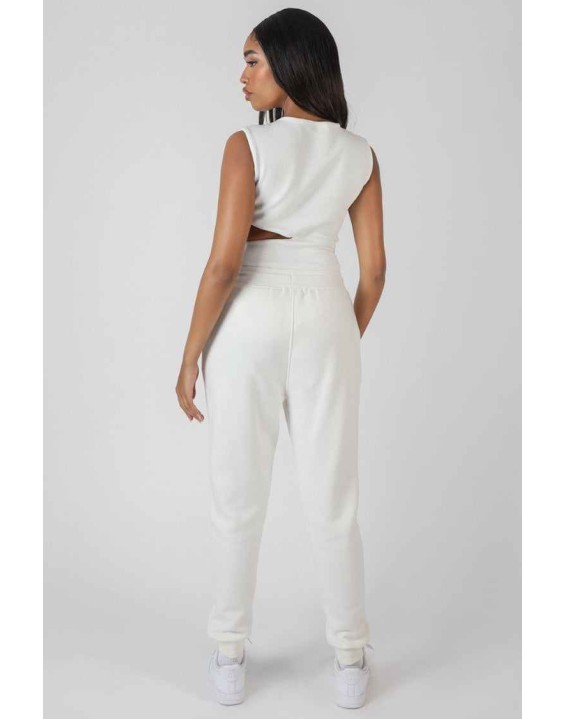 Asymmetric Cut Away Bodysuit White