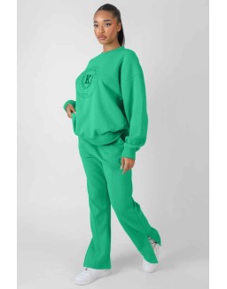 Tonal Kaiia Embroidered Joggers Green