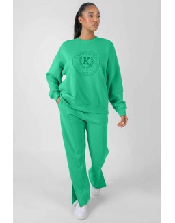 Tonal Kaiia Embroidered Joggers Green