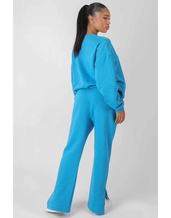 Kaiia Tonal Embroidered Joggers Blue