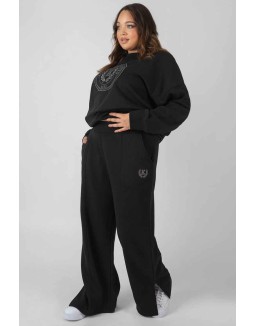 Curve Kaiia Tonal Embroidered Joggers Black