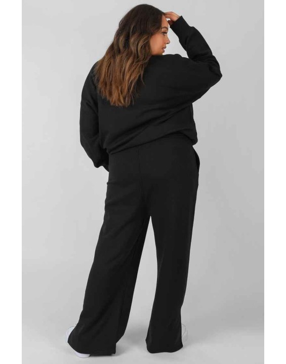 Curve Kaiia Tonal Embroidered Joggers Black