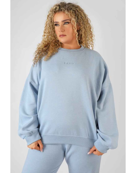 Curve Washed Kaiia Oversized Sweatshirt Iris