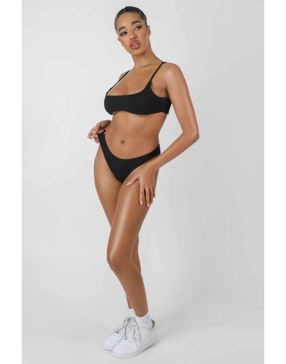 Underbust Ribbed Bra Black