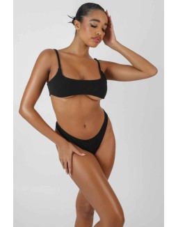 V Front Cheeky Bum Knicker Black
