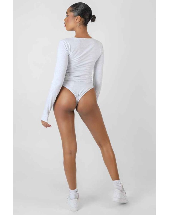Ruched Side Lounge Top Oatmeal Marl