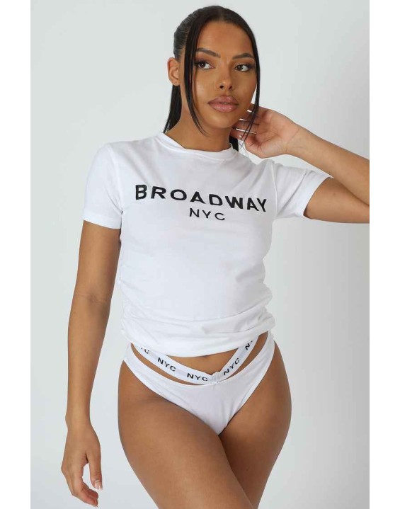 Nyc Elastic Cheeky Bum Knicker White