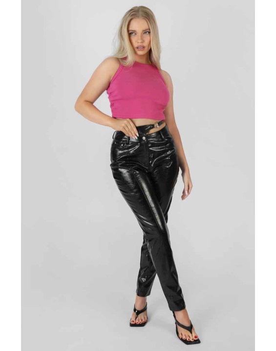 Racer Crop Top Magenta