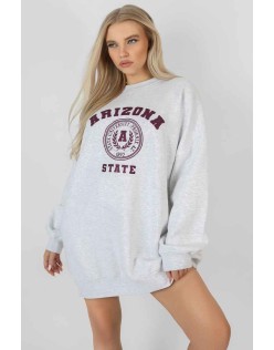 Arizona Graphic Sweat Dress Oatmeal Marl