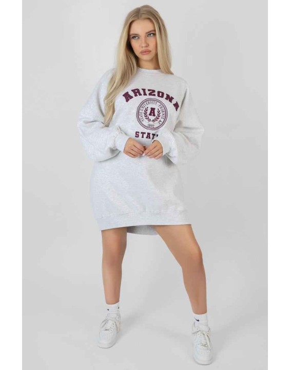 Arizona Graphic Sweat Dress Oatmeal Marl